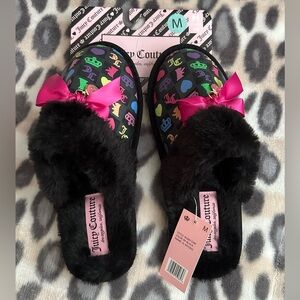 Juicy Couture Bow Slippers New M 7/8